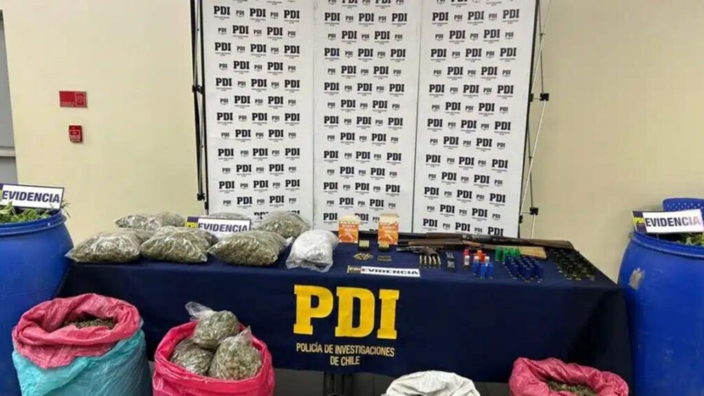 PDI decomisa armas y 30 kilos de marihuana en Curicó